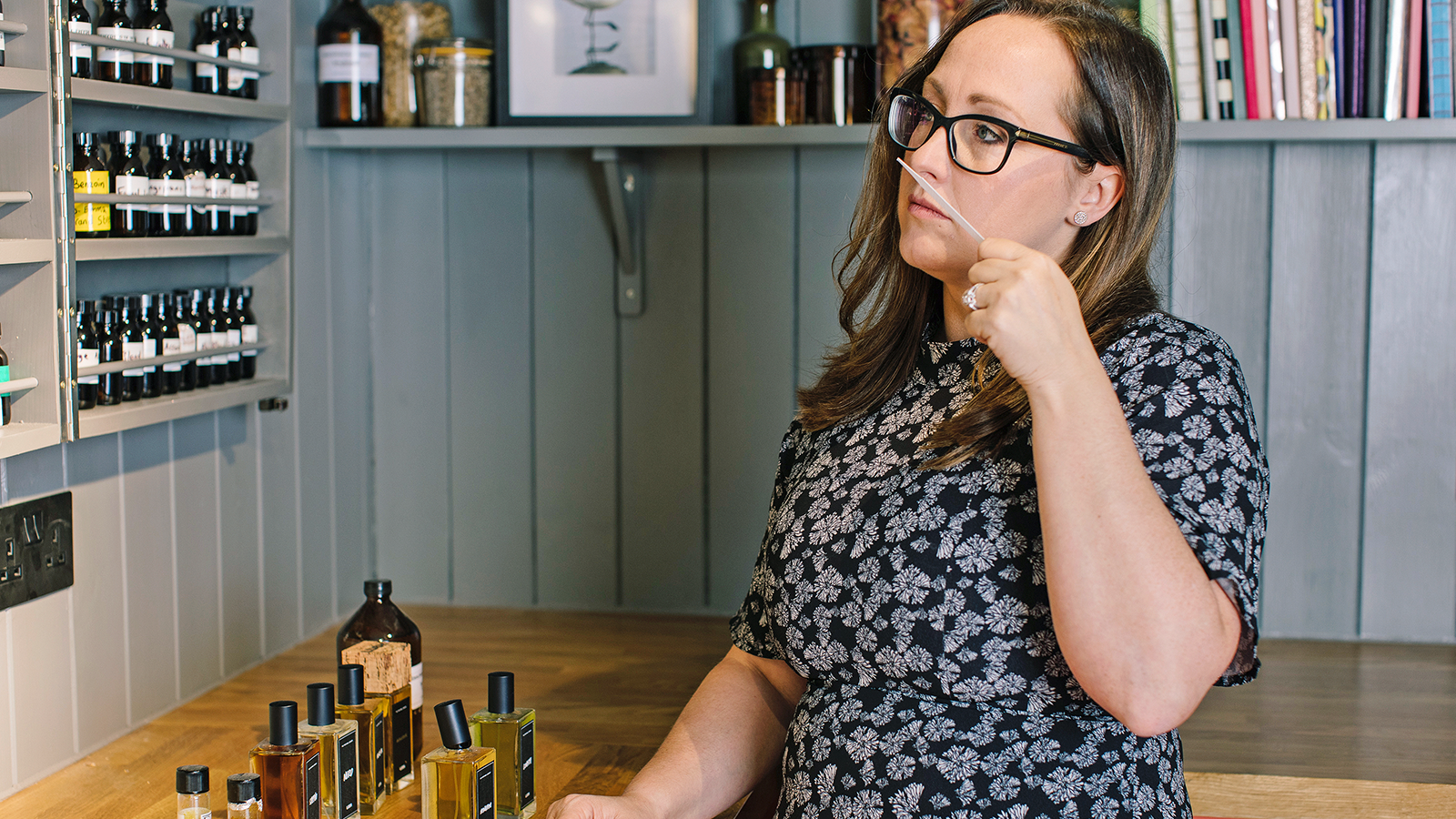 Emma Vincent testing a new composition of fragrances. photo: Lush
